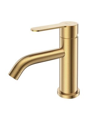 Gold Bathroom Faucet Single Hole Single Handle Brushed Gold Vanity Faucet 1.2GPM